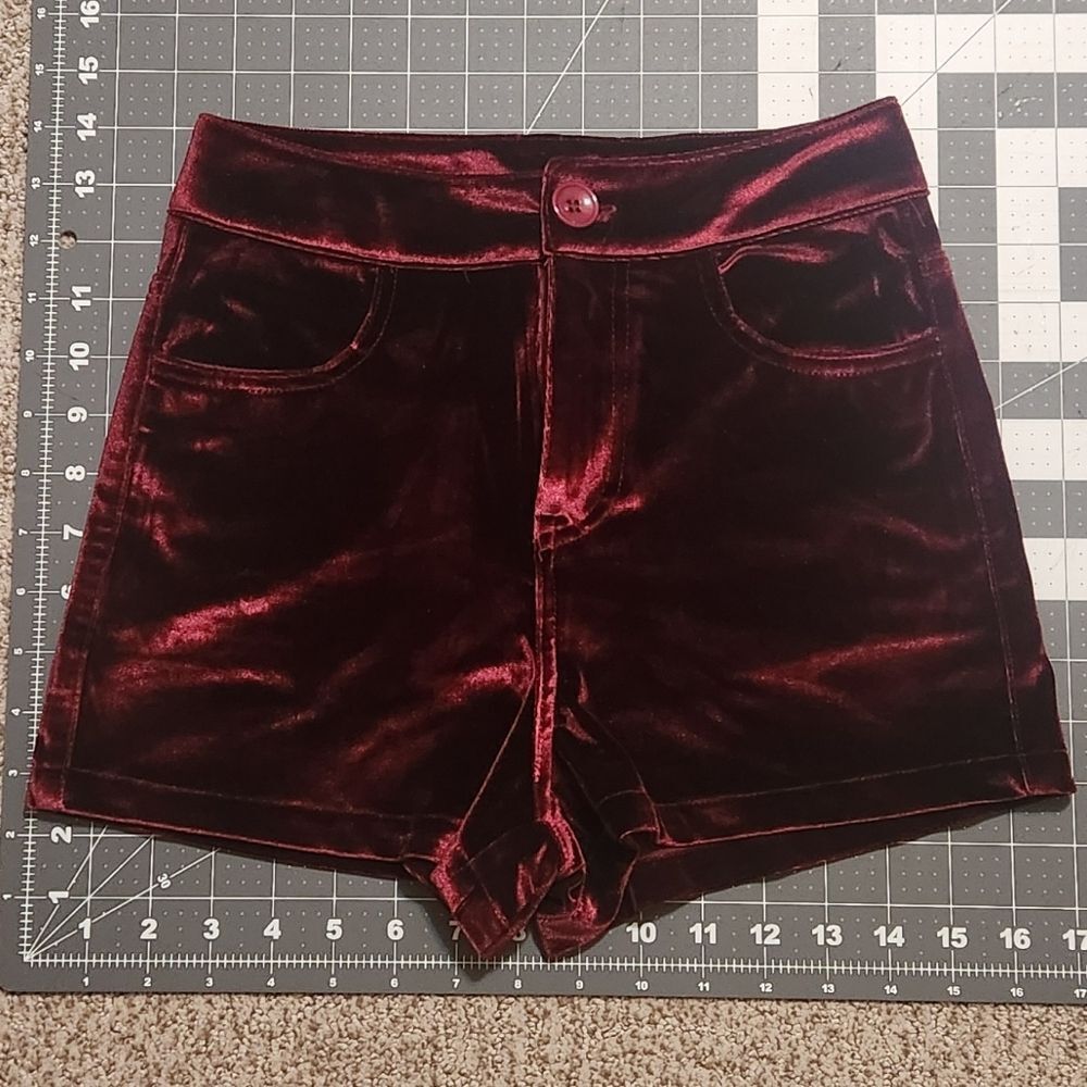 Spell red velvet shorts hotpants xs